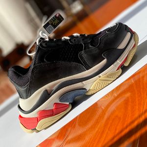 2024 NOWOŚĆ STYLE Platforma Platforma Sneakers Triple S Series Gruby pojedyncze patchwork muły swobodne płaskie tatę buty damskie koronkowe biegacze buty dla miłośników Rozmiar 35-46