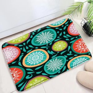 Bath Mats Round Color Printing Pattern Mat Entrance Door Ethnic Style Bohemia Texture Bathroom Rug Carpet