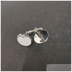 Cuff Links Sublimation Blank Cufflinks Tranfer Printing Personalized Gifts Consumables 20Mm Drop Delivery Jewelry Tie Clasps, Tacks Dhzob