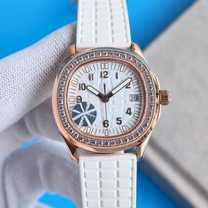 Kvinnor tittar på kvartsrörelse klockor Sapphire 35,6 mm vattentätt fodral med diamanter armbandsur Montre de luxe