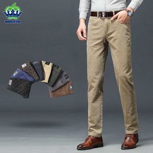 Męskie spodnie 2024 jesienne zimowe męskie spodnie Business Fashion Fit Stretch Black Khaki COFF BLUE GRN Spodnie Mężczyzna Plus 30-40 Y240514