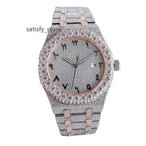 41 mm Moissanites Watch Women Automatyczny zegarek mechaniczny 316L Steel Sapphire Ladies Businesswatch Montre de Luxe