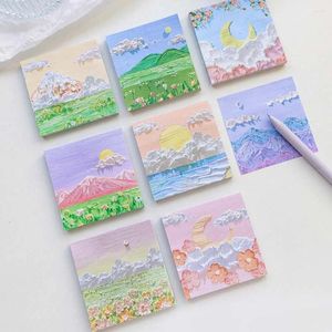 Note Writing Pads School Office Supplies Check List Memo Pad Landscape Oil Painting Sticky Paper