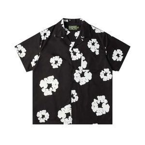 Marca de moda polo camisetas masculinas designer branco bordado de flores estampadas de pólo de manga curta camisetas de moda de moda laranja verde fz2405152