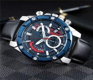 EFR559 Men039s Quartz Sports Calendar Watch Highquality Waterproof and Shockproof All hands can be operated Leather strap8319152