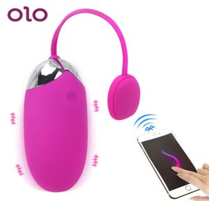 Olo Bullet Vibrator App Bluetooth Wireless Remote Control Vibration Egg Vibrator Ball 12 Speeds Toys Sex para mulheres Produto adulto Y2036743
