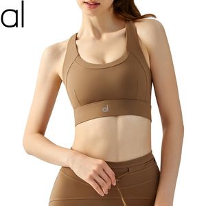 AL-270 Women Seamless Yoga Bra Summer Breathable Sports Vest Top Fitness Tank Skin-friendly All-in-one Chest Pad Top Female