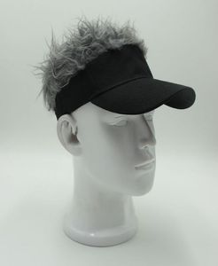 Novelty Hair Visor Hat Golf Wig Cap Fake Justerbar Gift Novelty Party Custome Funny Hat Whol 3251027