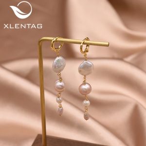 Örhängen xlentag naturligt sötvatten pärla örhängen damer tillbehör hängande örhängen fest boutique lyx handgjorda smycken 2020 GE0899