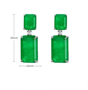 925 Sterling Sier Emerald Gemstone Stud Earrings0123452853273