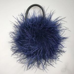 Shopping Bags Real Natural Ostrich Feather Mini Bag Fashion Furry Romantic Party Concern Dinner Wedding Bride Fluffy Women Handbag