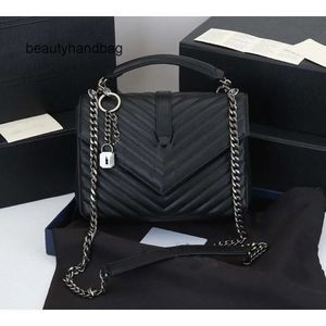 YS YSHAPED Loulou Luxury Ysllbag axel 2023 Ny handväska 5A Women Bag väska märke Yshaped Designer Seam Leather Ladies Metal Chain Black Clamshell Messenger Chain BA BA