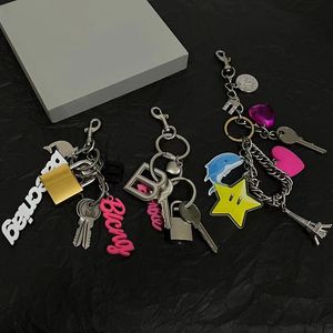 New High Quality Metal Lock Chain B Letter Keychain Backpack Handheld Crossbody Bag Car Key Product Fashion Decoration Accessories