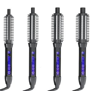 2 I 1 Multifunktion Pro Ceramic Curling Iron Electric Comb Hair Brush Curlers Roller Styling Tools 240515