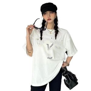 Donne uomini sciolti Lettera di logo estate Stampa T-shirt di design cool Black White Plus Size Tees SMLXLXXL3XL4XL