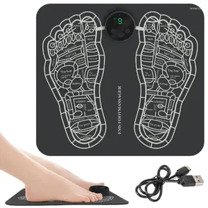 Kudde Electric Foot Pad Massager för Circulation Portable och bekväm med justerbara intensitetsnivåer