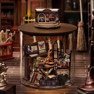 Architecture/DIY House Magic Shop Mini DIY Kit For Doll House Making And Assembling Room Models Toys Wooden Home And Bedroom Decorations With Furniture