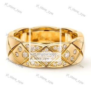 Chanells ring modedesigner ringer män kvinna c bokstav 18k guld pläterad ros silver strass kändis kanal cogo kross bröllop äktenskap ringälskare gåva b52