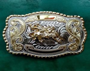 Big Size Silver Gold Rodeo Bull Burra de metal de cowboy para MEN039S CINTE