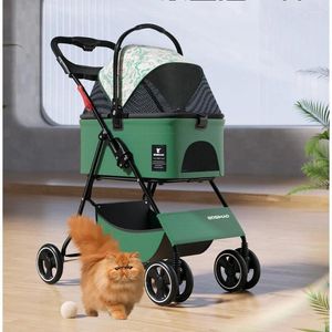 Hundeträger kleiner Teddy -Tragen Lieferanten Trennungsdesign Sitzanpassung Dach Auto Käfig Universal Riemenscheiben Kinderwagen für Hunde