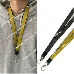 off Industrial Lanyard Long keychain yellow nylon strap halter fashion luggage pendant unisex brand designer carved alloy buckle d266o