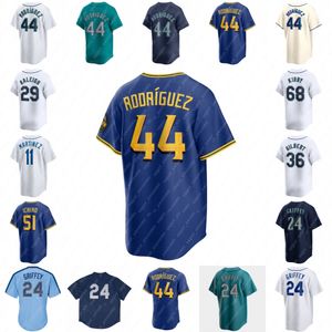 Julio Rodriguez Baseball Jersey Cal Raleigh Mitch Haniger Jorge Polanco Mitch Garver Ty France Dylan Moore Dominic Canzone George Kirby Logan Gilbert Luis Castillo