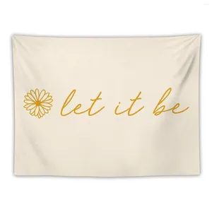 Tapisserier Let It Be Yellow Script Citat Tapestry Decoration For Home Outdoor Room Decor Korean Style