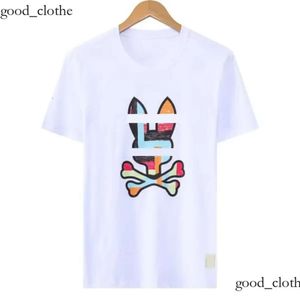 Psychol Bunny Men's T-shirts Women T-shirts CLOGON Tam camiseta Carta de moda Casual Imprimir verão Caso de manga curta Camiseta de alta qualidade