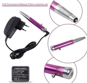 2017 Ganz K18 Neues permanentes Make -up Tattoo Eyebrow Pen Machine 50 Nadel Tipps Darkmagenta 8465312