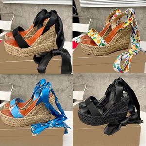 Kama Topuklu Tasarımcı Espadrille Sandalet Slingback Topuklu Yüksek Topuklu Pompalar Box 565