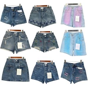 Жан Шорты летние женские джинсы сексуальные бахромы с высокой талией шорты с печатью.