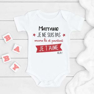 Rompers Godmother Non sono ancora arrivato ma ti amo già.Stampa Annuncio di gravidanza per la tuta per neonati per bambini Stupt baby jumpuitl240514l240502