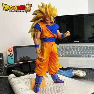 Действие Игрушка Фигуры 31см Z Goku Figure SSJ3 DBZ Super Saiyan 3 аниме фигуры Статуя ПВХ 2 Акция. Статуэтка модель модели модели коллекция игрушка