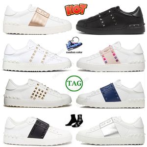 Mode 2024 Casual Shoes Platform Canvas Shoe Rivet Italy Ladies Classic Open Sneakers Rose Gold Black White Pink Navy Blue Spikes Low Patchwork Men Womens Skate