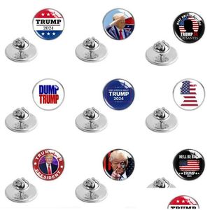 Party Favor 2024 Trump Brooches American Election Metal Badge Pins Glass Brooch 9 Style Drop Delivery Home Garden Festive Supplies Ev Dhe0H