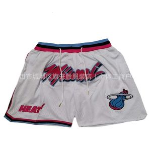 Jersey American Basketball Heiße Wade White City Taschenhose Männer Sportshorts Häfen Horts