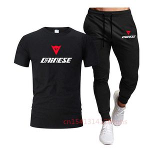 Daine Racing Suit2020 Nya herr- och kvinnors modemärke tryckt Cotton Short Sleeve T-shirt Mens Pants Sports Set