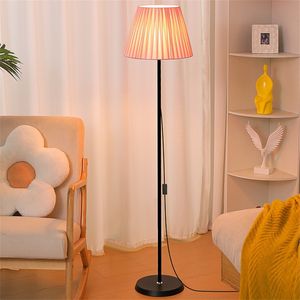 5FT Floor Lamp Fixture for Living Room, Modern Standing Lamps with Fabric Lampshade, Minimalist Tall Lamp with Switch, Bedroom, Office E27 E26 US Plug(Bulb Not Included)
