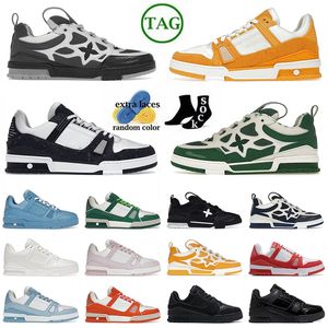 2024 Neue Modeplattform Leder Skate V Designer Casual Shoes Luxus Womens Herren Kalb weiße schwarze Trainer Low Og Original Overlays Virgil Green Blue Sneaker