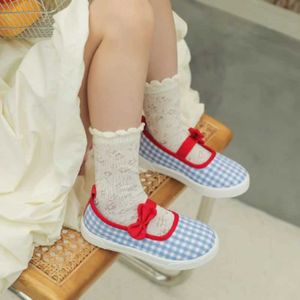 Sneakers Tenis Light Cut Shoes For Children Casual Girls Soft Soled Baby Shoes Girl Canvas Shoes Söta Bow Sports Shoes Zapatillas D240515