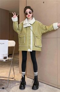 Джакеки Девушка Топ 2024 Осенний зимний корейский стиль моды флисовый флисовый пай