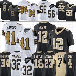 Chris Olave 4 Derek Carr Alvin Kamara Football Jersey Rashid Shaheed Tyrann Mathieu Chase Young Taysom Hill Spencer Rattler Demario Davis McKinstry Taliese Fuaga