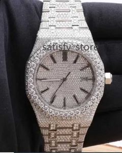 Premium vertikales Zifferblatt VVS Moissanit Edelstahl Uhr Wache Hip Hop Bust Down Eceed Out Bling Blink Personalisierte benutzerdefinierte Uhr