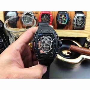 Relógios multifuncionais Men Luxury Watch Milles Mechanical Modhet Brand Diamond Inclaid Skull6qbc RMRM