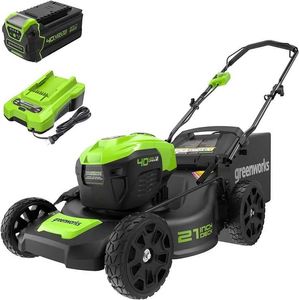 Lawn Mower Greenworks 40V 21 Brushless and Cordless (Push) (75+Compatible Tools) inklusive 5.0Ah Battery Chargerq240514