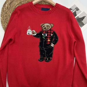 RL Tasarımcı Kadın Örgü Ayı Baskı Grafik Bear Sweater Ralp Laurens Sweater Külot Nakış Moda Klasikleri Örme Sweaters Casual Harajuku Streetwear 959