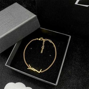 Fashion Luxury Designer Jewelry Pendant Necklaces Wedding Party Bracelets Jewellery Chain Brand Simple Letter Women Ornaments Gold Necklace