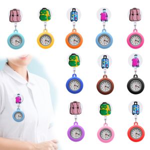 Pocket Uhren Lage und Clip Krankenschwester Revers Uhr für Frauen Abzeichen Accessoires Brosche Quarz Bewegung Stethoskop einziehbarer FOB DROP DEL OTHXM
