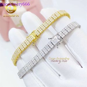 Hochwertiger ausgefallener VVS Moissanit Diamond Sterling Sier Frauen Armband Mode herausgeschneidert Schmuckarmbänder