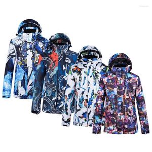 Jaquetas de esqui PLUS PLUSTIMAIS Tamanho colorido de neve de gelo masculino Use roupas de snowboard 10k Algodão à prova d'água Trajes de inverno Casacos de inverno esqui